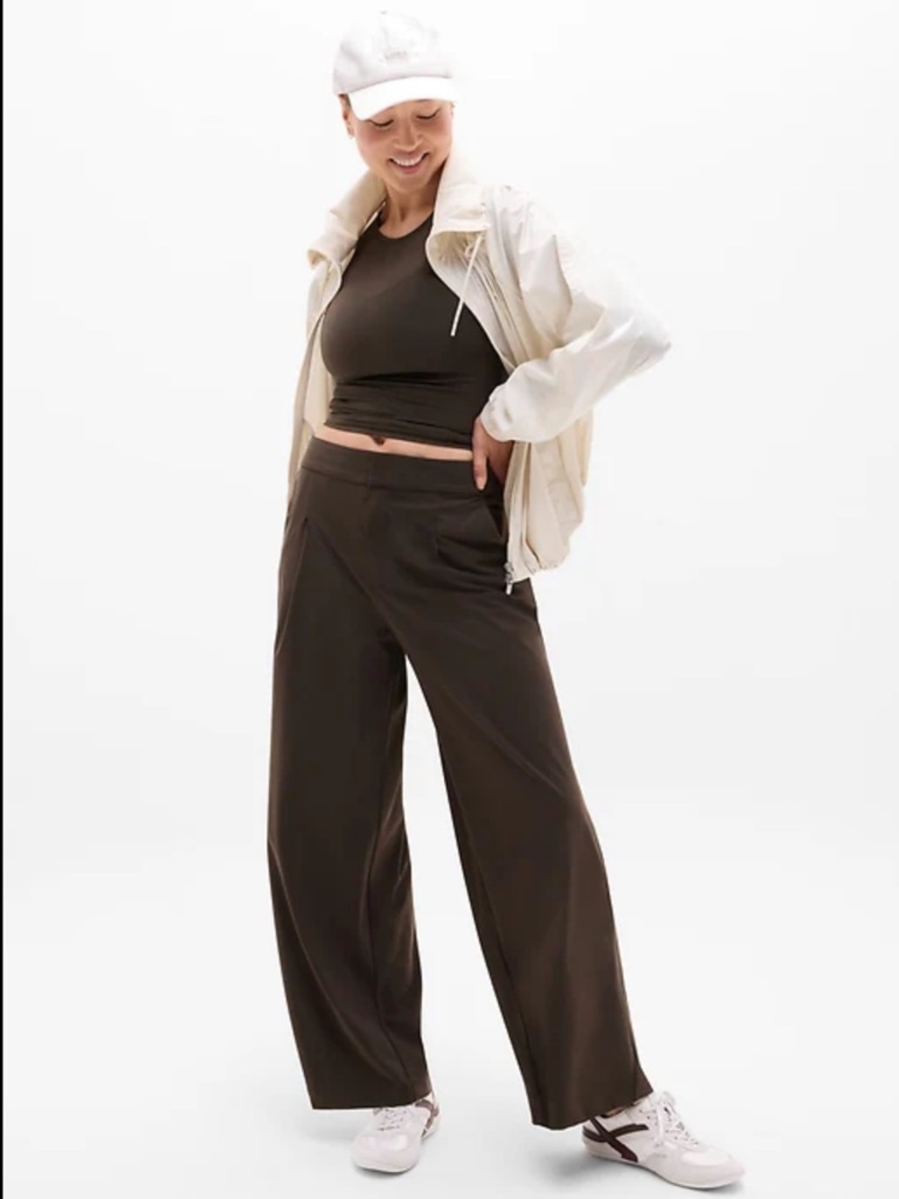 Athleta Pinacle High Rise Trouser 6 Pockets Brown